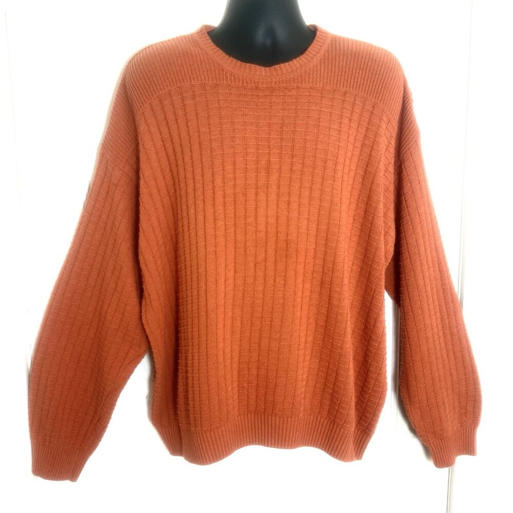 Enzo Lorenzo Cotton Blend Sweater Sz 60‎ EU/XXL US Mens Brick Color Light Weight
